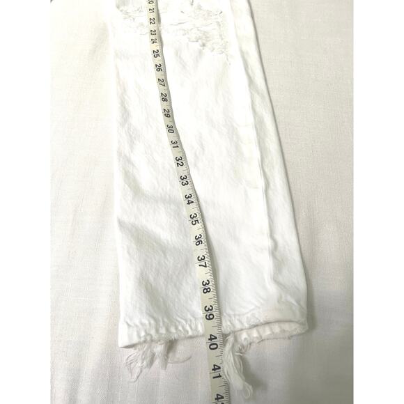 Agolde 90’s Mid Rise White distressed Denim Jeans Size 25 - Picture 12 of 12